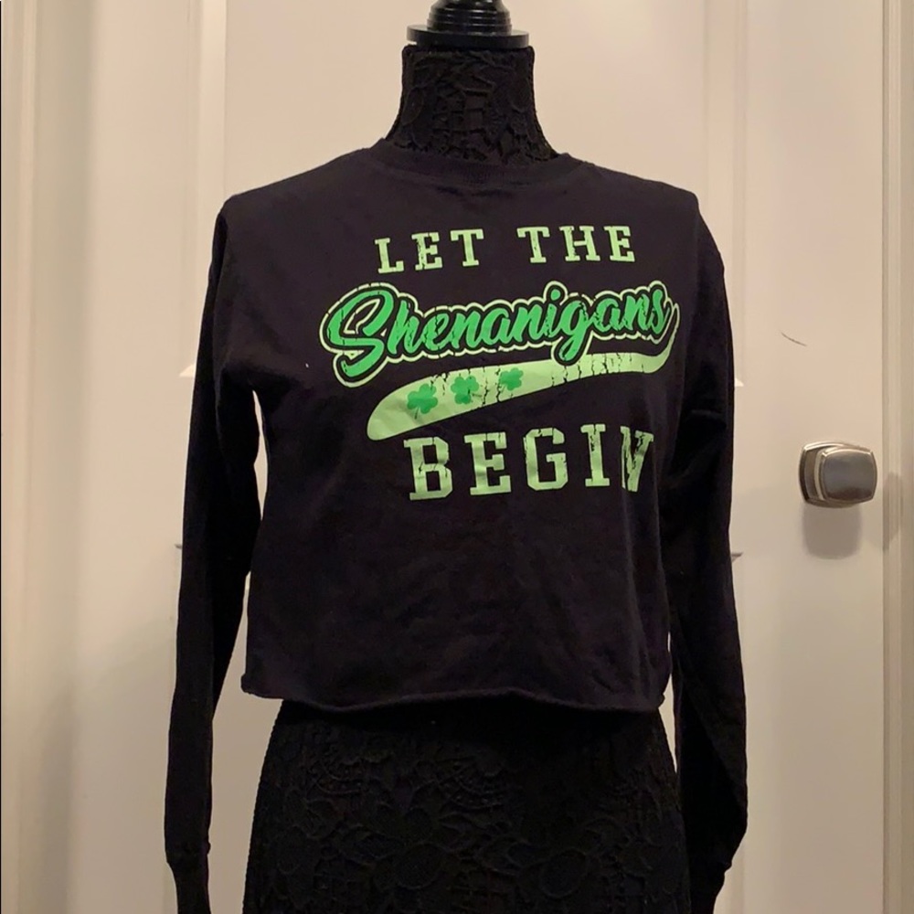 St. Patrick's day long sleeve crop top